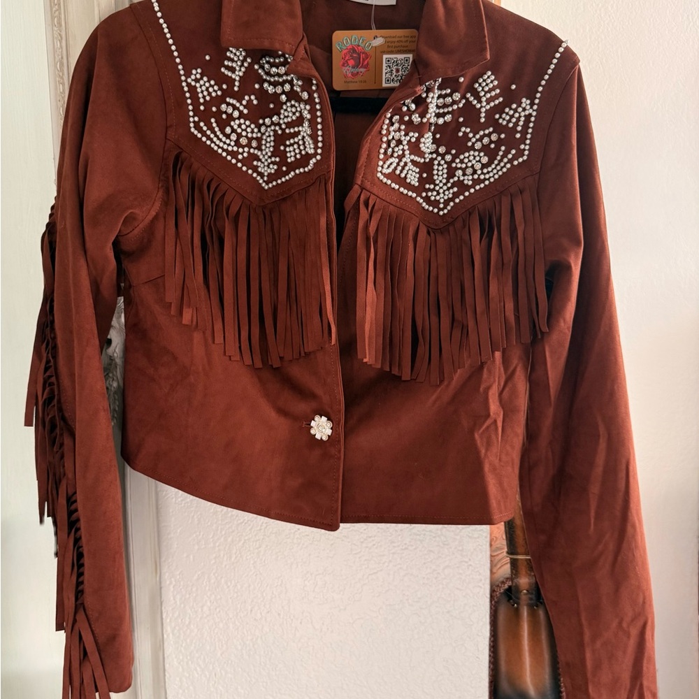 Wildfire Wranglers Fringe Jacket with Embroidery | S